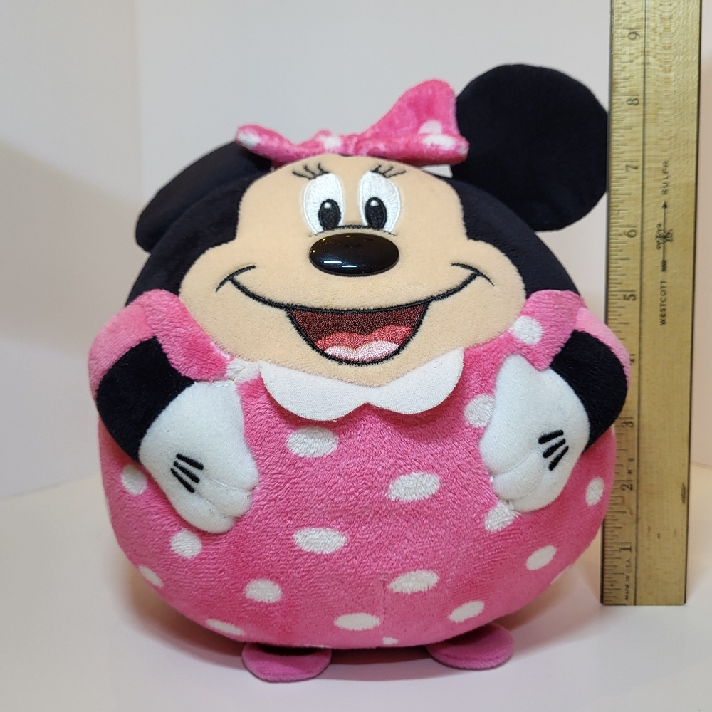 TY Minnie Mouse Beanie Ballz 8" Disney Stuffed Plush Ball Pink w/White Dots 2013 - Picture 5 of 11